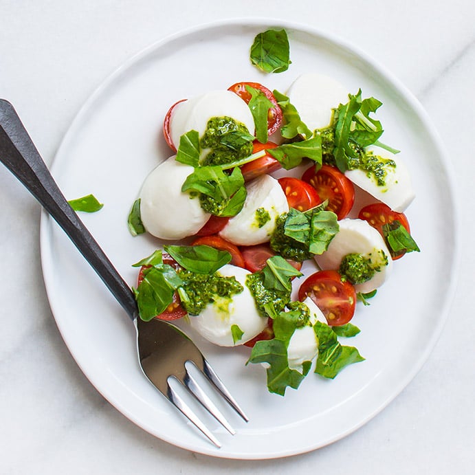 APLK Tomato Mozzarella Pesto Salad